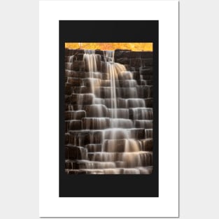 Otter Lake Autumn Waterfalls Posters and Art